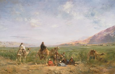 Travellers Resting at an Oasis by Eugène Fromentin